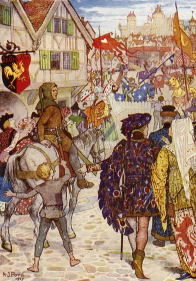 Bertrand Rides into Rennes for the Tournament by Henry Justice Ford